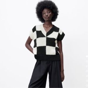 Zara Checkered sweater vest